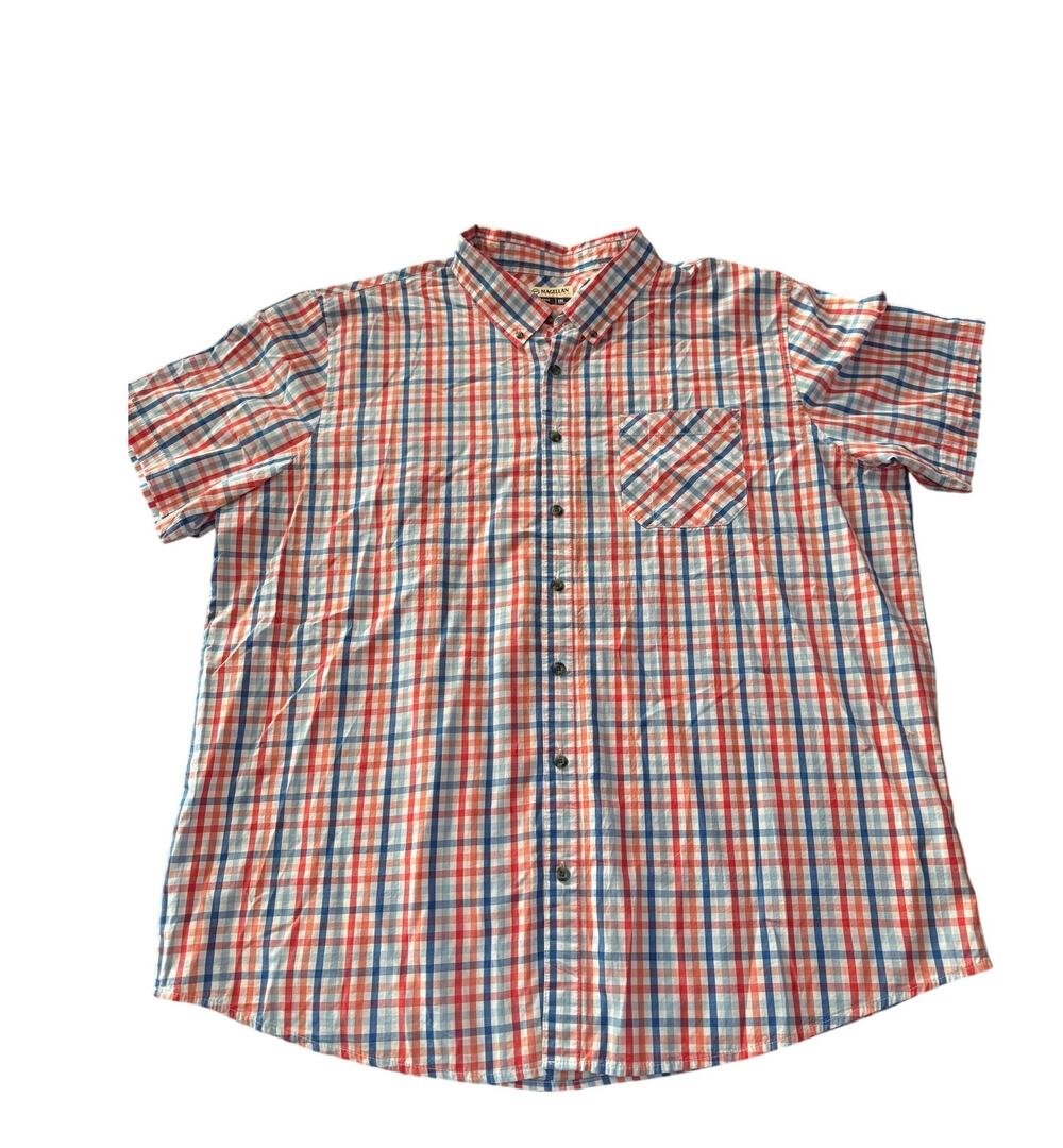 NWT Magellan Classic Fit SS Summerville Plaid Americanna Size 3XL
